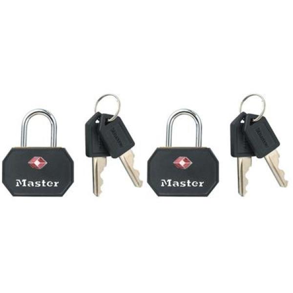 Master Lock Visací zámek  TSA - černý (2 ks /  blistr)