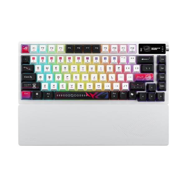 ASUS Klávesnice ROG Azoth X,  Mechanická,  Bezdrátová BT,  RF 2.4GHz,  US,  bílá