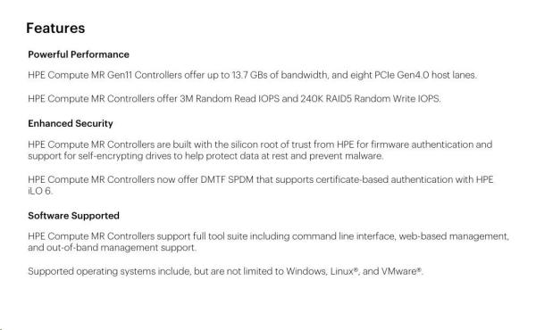 HPE MR216i-p Gen11 16 Internal Lanes/ No Cache SPDM PCI Plug-in Storage Controller (raid 0, 1, 10 only)0