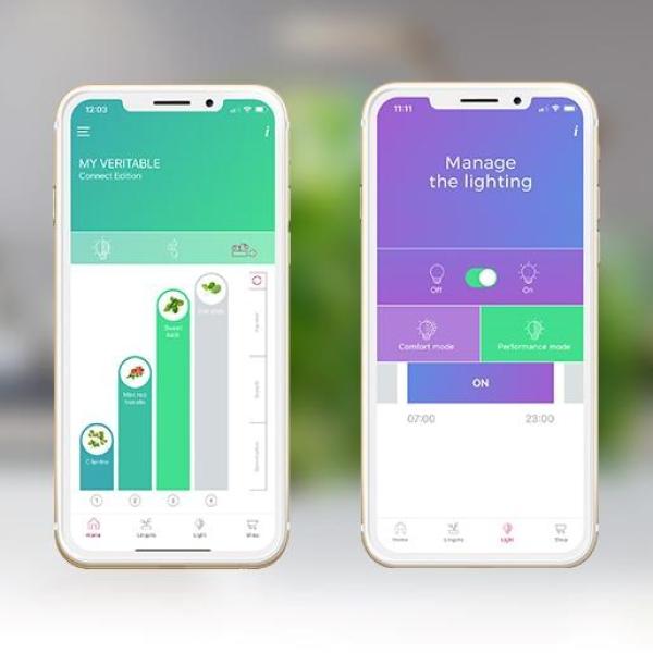 Véritable CONNECT - Smart automatický květináč s regulací osvětlení,  bílá-champagne + 4 bylinkové náplně5