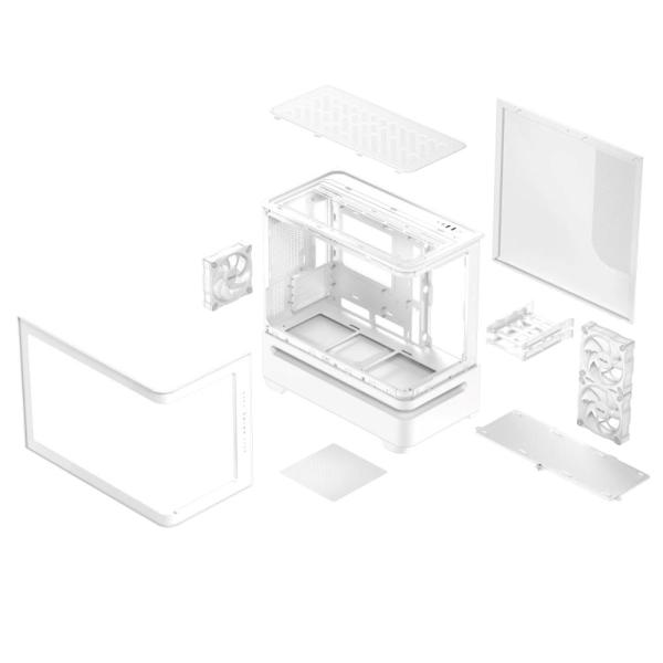 ASUS Case AP202 PRIME CASE,  mATX,  Průhledná bočnice,  3x 120mm ARGB Fan,  bílá10