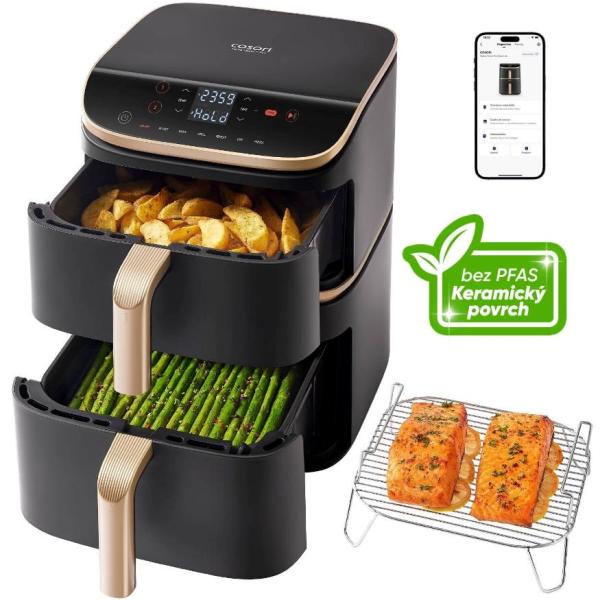 Cosori Turbo Tower Pro chytrá horkovzdušná fritéza 10, 8l černá