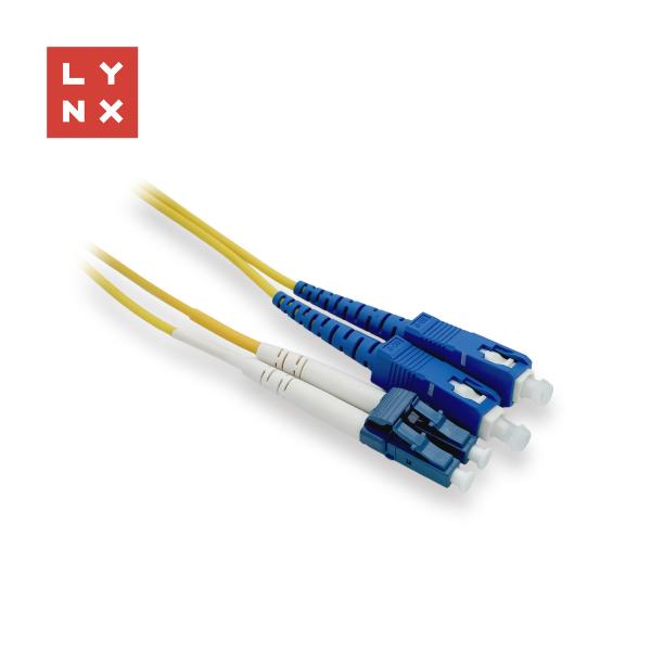 LYNX duplexní patch kabel SM,  OS2,  LC/ SC,  9/ 125µm,  0, 5m