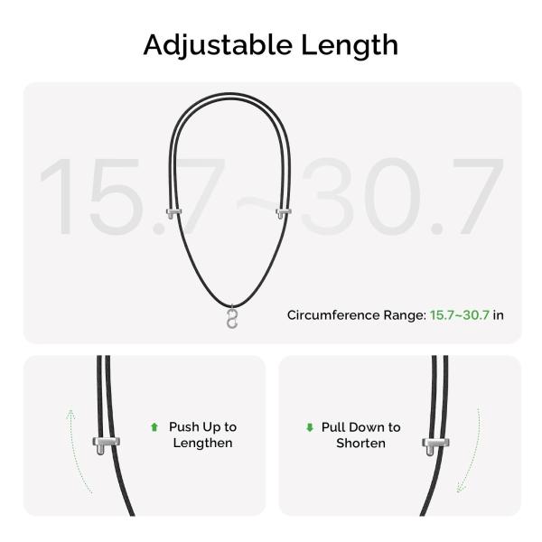PLAUD Note Pin Lanyard Black - Řemínek na krk,  černý0