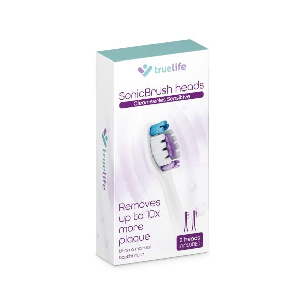 TrueLife SonicBrush Clean-series heads Sensitive white 2 pack3