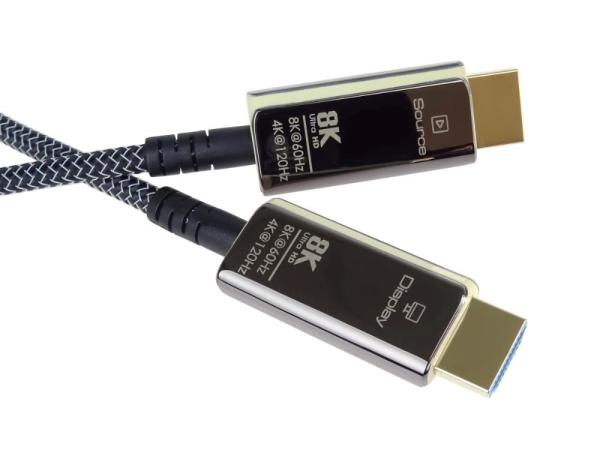 PREMIUMCORD Ultra High Speed HDMI 2.1 optický fiber kabel 8K@60Hz,  zlacené 7m6