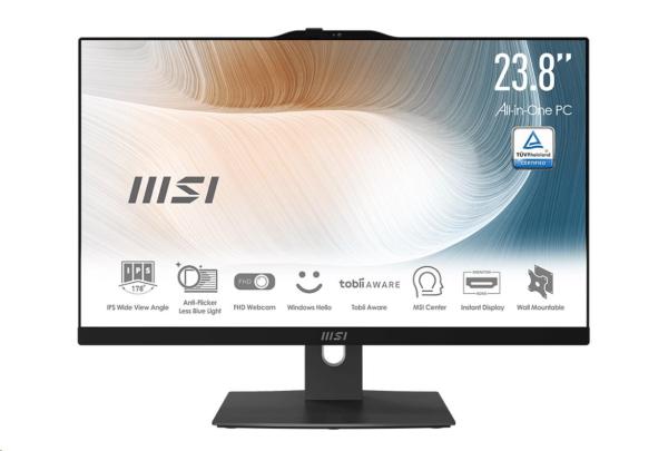 MSI PC AiO AM242TP (Modern AM242TP 1M-2021XEU),  Core 5 120U,  23.8" FHD,  Touch,  16GB,  512GB SSD,  N/ A,  No OS,  Black