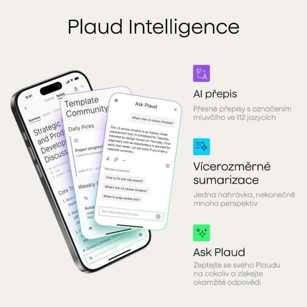 PLAUD Note PRO Silver - AI hlasový záznamník3