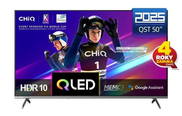 CHiQ U50QST TV 50",  UHD,  QLED,  ultratenká,  Google TV,  DLG 120 Hz,  Dolby Audio,  Frameless,  metalická