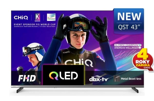 CHiQ L43QST TV 43",  FHD,  QLED,  ultratenká,  Android14,  Dolby Audio,  Frameless