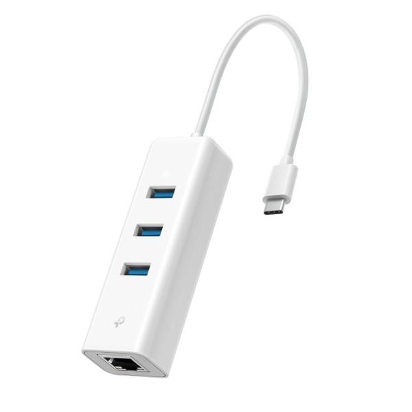TP-Link UE330C USB-C/ Ethernet síťový adaptérm USB hub (1xUSB3.0 -> 1xGbE,  3xUSB3.0)1