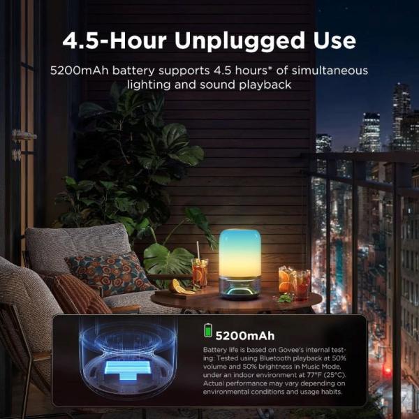 Govee Table Lamp 2 RGBW Akumulátorová lampa s reproduktorem - zvuk od JBL6