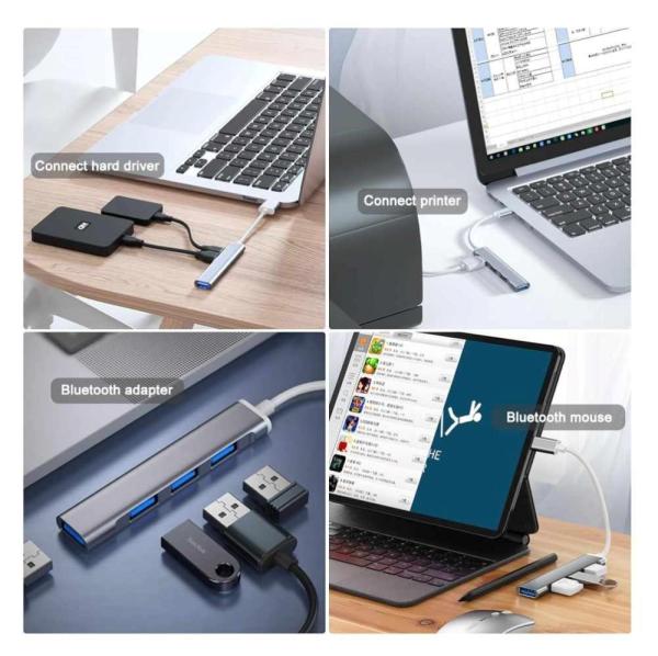 PremiumCord Hub USB3.2A na USB3.2 A + 3x USB2.0 A,  SuperSpeed 5Gbps,  hliníkové pouzdro7