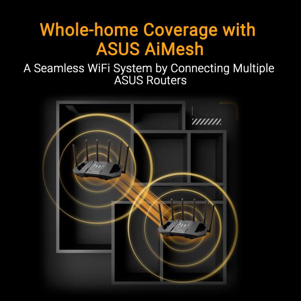 ASUS Herní Router TUF-BE9400 3-pásmový WiFi7 Router,  1x WAN,  3x LAN,  AiMesh10
