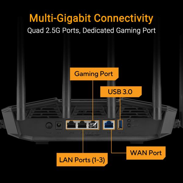 ASUS Herní Router TUF-BE9400 3-pásmový WiFi7 Router,  1x WAN,  3x LAN,  AiMesh7