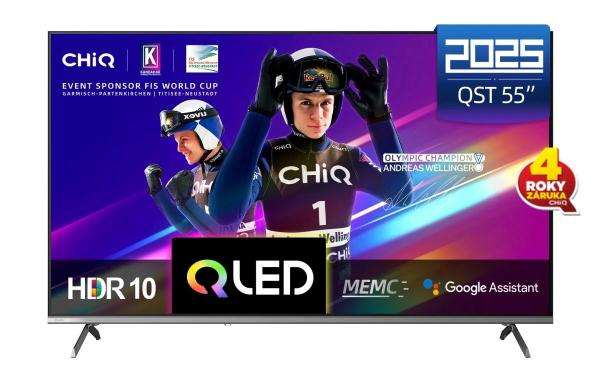 CHiQ U55QST TV 55",  UHD,  QLED,  ultratenká,  Google TV,  DLG 120 Hz,  Dolby Audio,  Frameless,  metalická