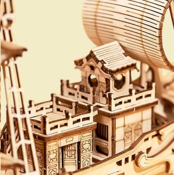 RoboTime dřevěné 3D puzzle Japonská plachetnice1