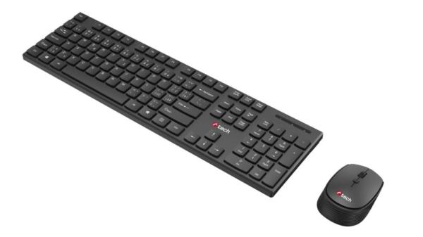 BAZAR - C-TECH klávesnice s myší WLKMC-03,  Bezdrátový set 2.4GHz,  CZ,  Černá,  rozbaleno3
