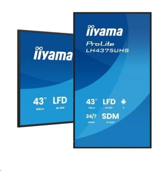 43" iiyama LH4375UHS-B2AG: IPS, 4K UHD, Android, 24/ 7