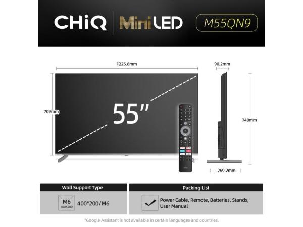 CHiQ M55QA9 TV 55",  UHD MiniLED  Google TV DLG 120 Hz5