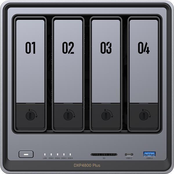 UGREEN NASync DXP4800 Plus (6C/ Gold8505/ 4, 4GHz/ 8GBRAM/ 4xSATA/ 2xM.2/ 1x2, 5GbE/ 1x10GbE/ 2xUSB2.0/ 2xUSB3.2/ 1xUSB-C/ HDMI/ SD)0