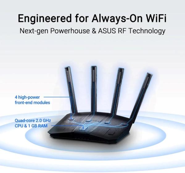 ASUS Router RT-BE58U V2,  IPv6,  WiFi 7,  1 GB RAM,  1x USB 3.2 Gen,  3600 Mb/ s6