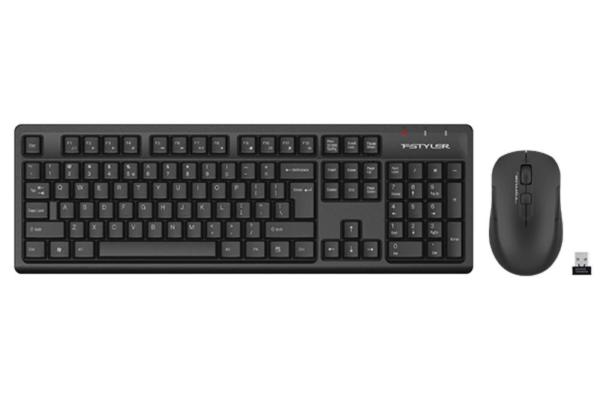 A4tech FG1200 FStyler,  bezdrátový kancelářský set klávesnice s myší,  2, 4G,  černá