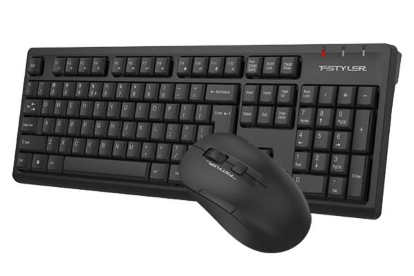 A4tech FG1200 FStyler,  bezdrátový kancelářský set klávesnice s myší,  2, 4G,  černá2
