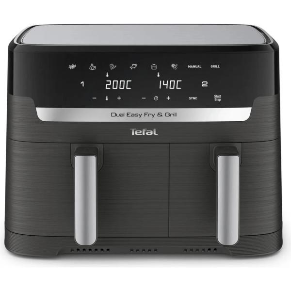 Tefal Dual Easy Fry & Grill 2v1 Horkovzdušná fritéza,  Černá
