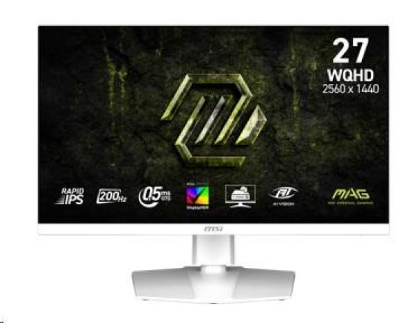 MSI MAG/ 274QRFW E20/ 27"/ IPS/ QHD/ 200Hz/ 0, 5ms/ Biela/ 3R