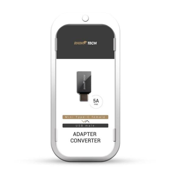 RhinoTech redukce USB-C (M) na USB-A (F),  OTG,  černá2