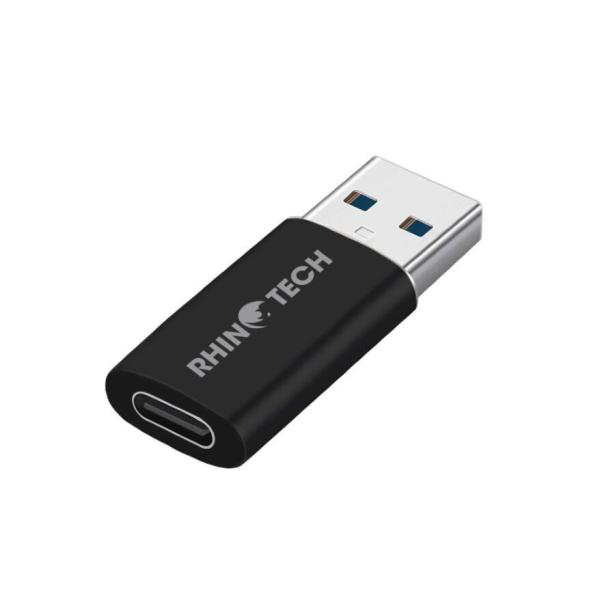 RhinoTech USB-C F na USB-A 3.0 M redukce,  OTG. černá