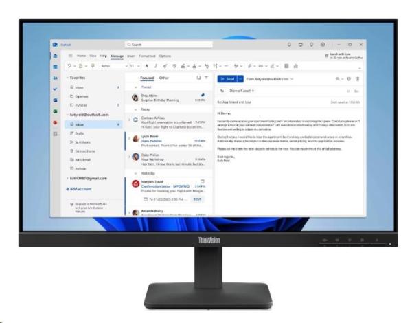Lenovo ThinkVision/ S24e-4e/ 23, 8"/ IPS/ FHD/ 100Hz/ 4ms/ Čierna/ 3R