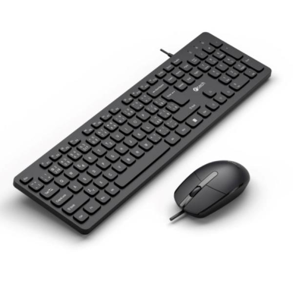 C-TECH Klávesnice KBM-105,  drátový combo set s myší,  USB,  CZ/ SK4