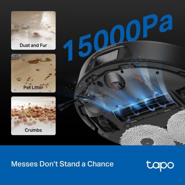 TP-Link Tapo RV50 Pro Omni robotický vysavač s mopem a stanicí (Dual-Laser,  2, 4 GHz,  BT,  černý)5