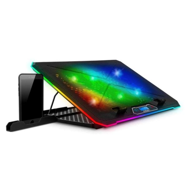 EVOLVEO Ania 9RGB, chladiaca podložka pod notebook, 6x ventilátor, RGB podsvietenie ventilátorov a obvod