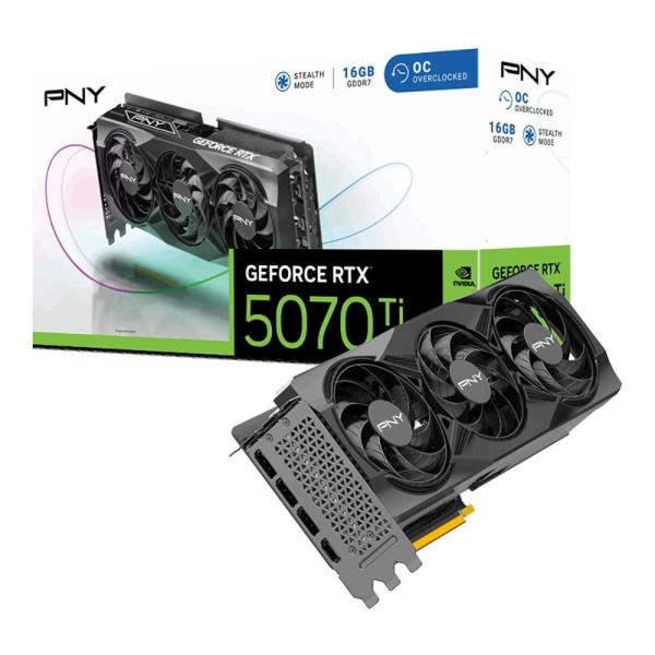 PNY VGA Nvidia GeForce RTX 5070 Ti 16GB OC Triple Fan,  RTX 5070 Ti OC,  16GB GDDR7,  3x DP,  1x HDMI