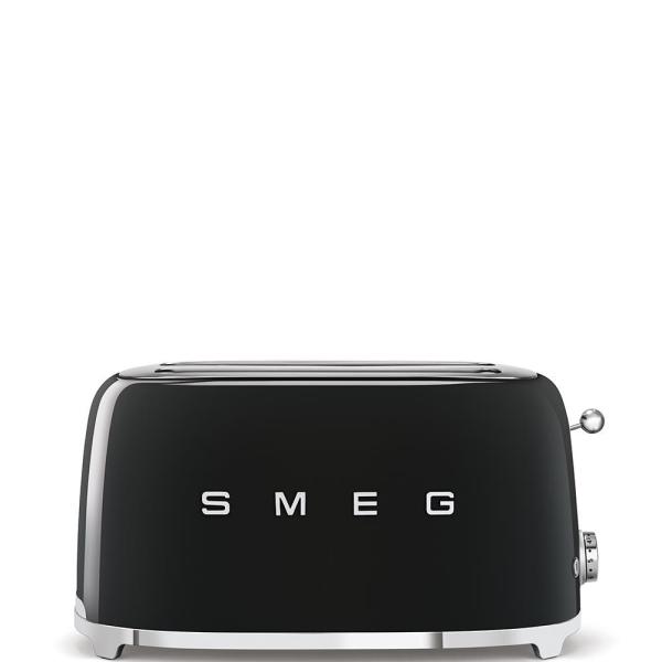 Smeg TSF02BLEU,  toustovač /  topinkovač,  4 toasty,  6 úrovní opékání,  zásuvka na drobky,  styl. 50. let,  černý