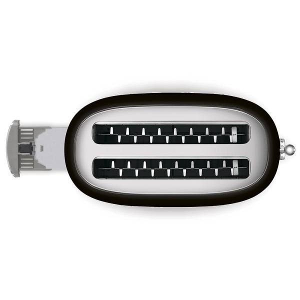 Smeg TSF02BLEU,  toustovač /  topinkovač,  4 toasty,  6 úrovní opékání,  zásuvka na drobky,  styl. 50. let,  černý2