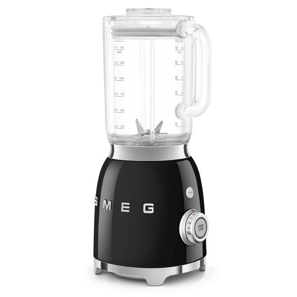 Smeg BLF03BLEU mixér,  800 W,  4 programy,  funkce pulse,  18000 RPM,  nerezové ostří,  Ice crush,  50"s Style,  černý3
