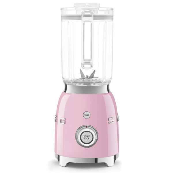 Smeg BLF03PKEU mixér,  800 W,  4 programy,  funkce pulse,  18000 RPM,  nerezové ostří,  Ice crush,  50"s Style,  růžový0