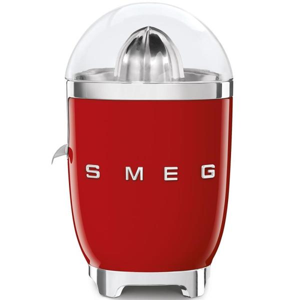 Smeg CJF11RDEU citrusový odšťavňovač,  70 W,  manuální tlak,  univerzální kužel z nerezové oceli,  červený