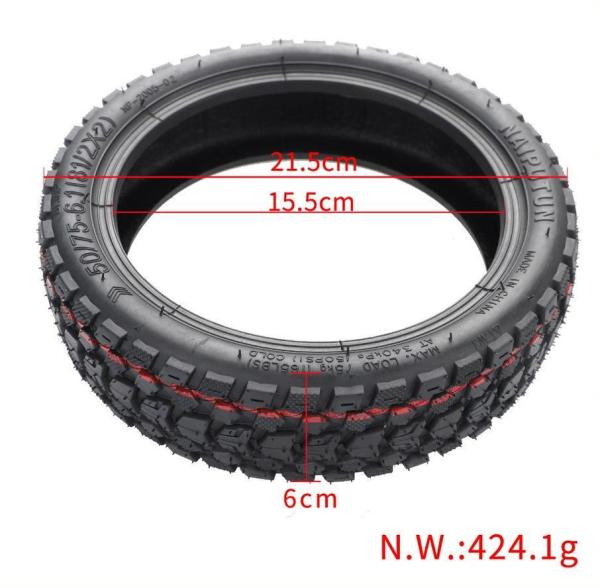 RhinoTech Bezdušová pneumatika s hlubokým vzorkem a ventilkem pro Scooter 8.5x2,  černá2