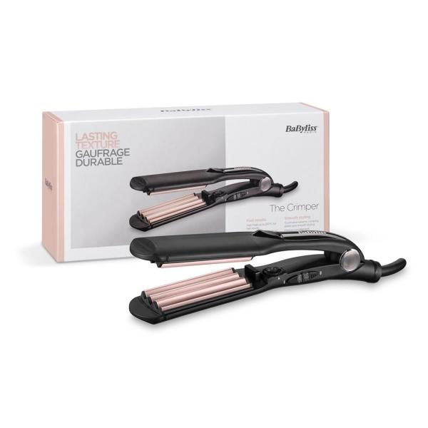 BaByliss The Crimper 2165CE žehlička na vlasy,  regulace teploty,  studená špička,  plovoucí destičky,  rychlé nahřátí1
