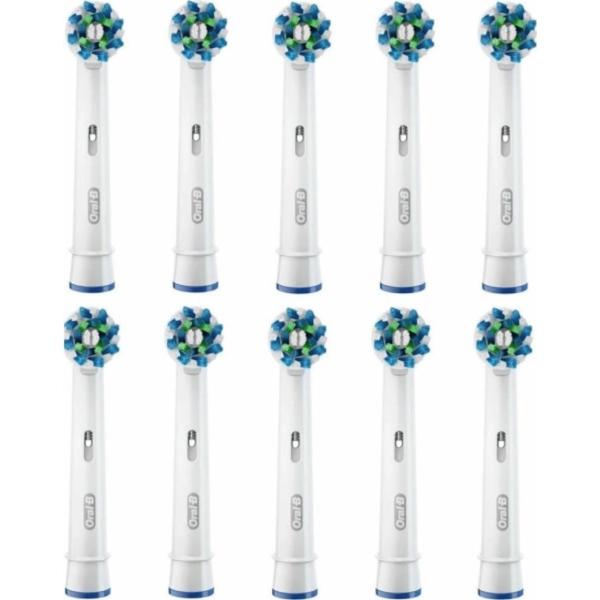 Oral-B Cross Action,  náhradní hlavice 10 ks,  bílé,  oscilačně-rotační technologie,  efektivní odstranění plaku