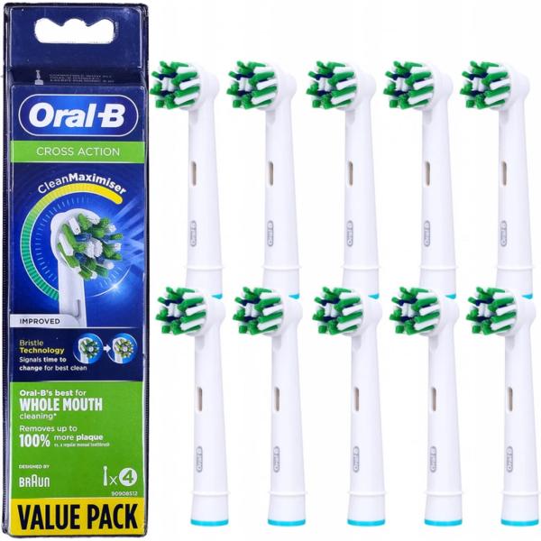 Oral-B Cross Action,  náhradní hlavice 10 ks,  bílé,  oscilačně-rotační technologie,  efektivní odstranění plaku1