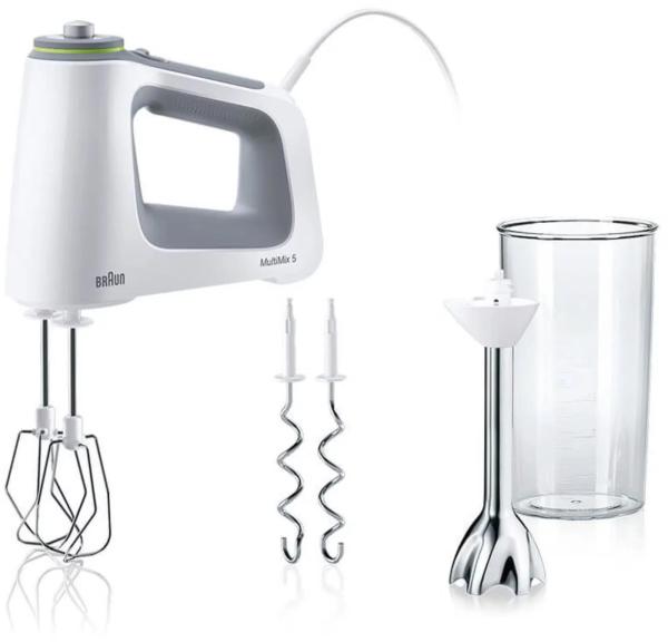 Braun MultiMix 5 HM5107WH ruční šlehač a tyčový mixér,  bílá,  příkon 750 W,  9 rychlostí,  technologie SmartMix