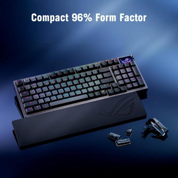 ASUS klávesnice ROG Azoth 96 HE,  Mechanická,  Bezdrátová,  BT,  RF 2.4GHz,  CZ/ SK,  černá8