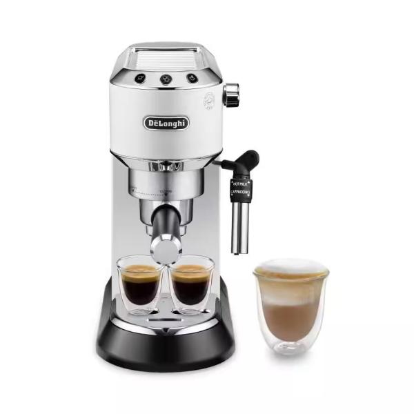 DeLonghi Dedica EC685.W Style pákový kávovar,  1450 W,  15 bar,  technologie Thermoblock,  Cappuccino systém,  bílá
