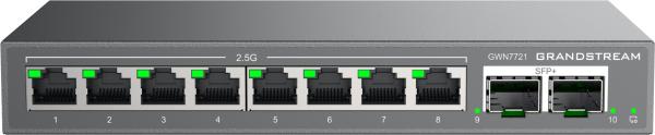 Grandstream GWN7721 L2 Lite managed switch, 8x 2.5GbE RJ45, 2x 10G SFP+